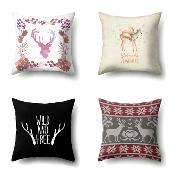 

Drop Shipping Custom Elk New 16 styles Pillow Cover Geometric Deer Cushion Cover Nordic Style Home Decorative Pillow Case