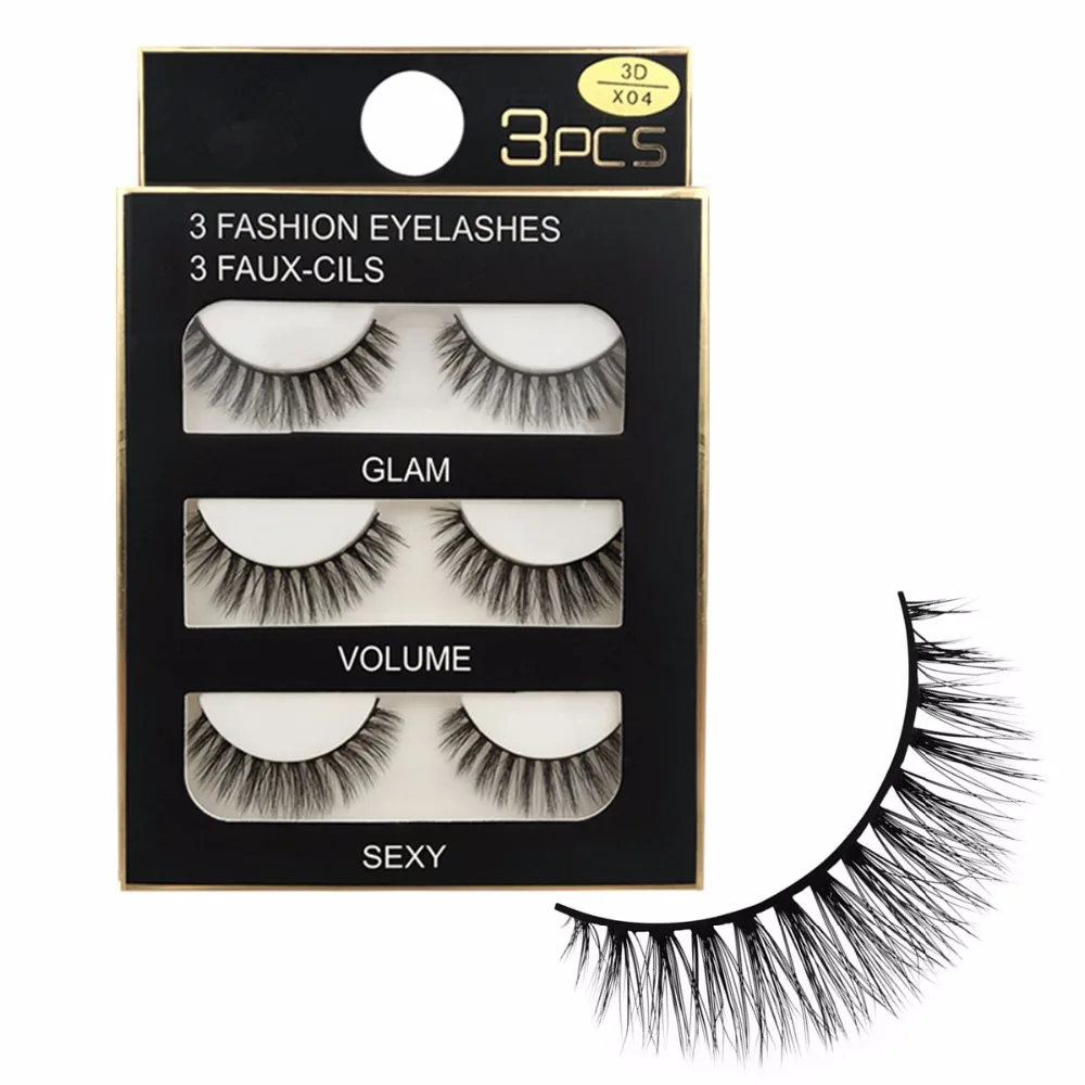 Mink 3D Fake Eye Lashes 15 Pairs Charming Lash Faux Mink Hair Silk