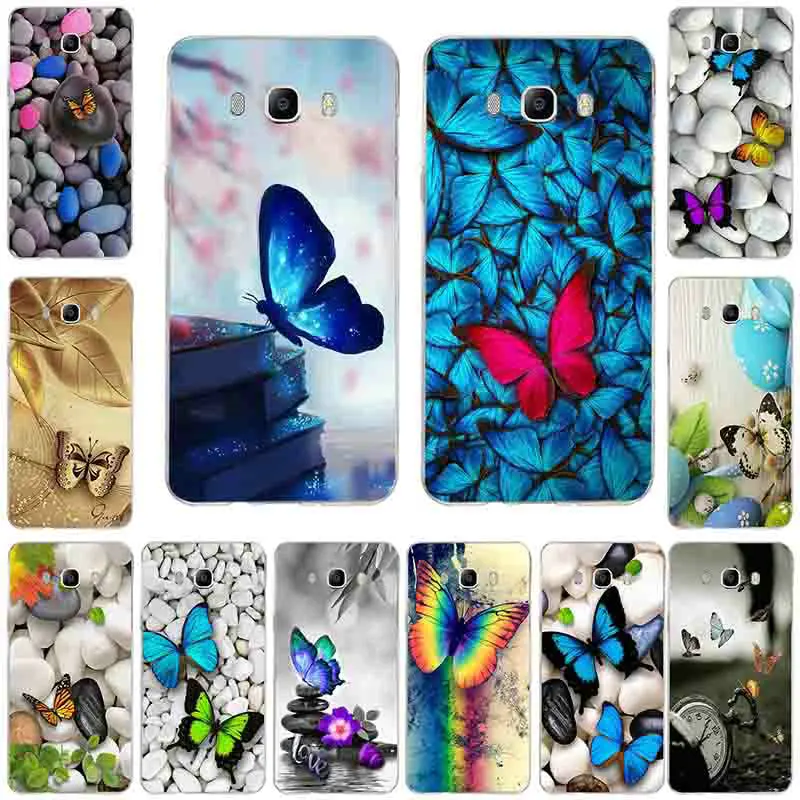 

Silicone Soft Transparent Phone Cases For Samsung Galaxy A3 A5 A7 J2 J3 J4 J5 J6 J7 J8 2016 2017 2018 Beautiful Butterfly Stone