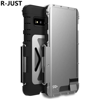 

For Samsung S10 Case Cover Luxury Metal Steel Hard Plastic Hybrid Armor Shockproof Full Cover Flip Phone Case for S10 Plus Cover