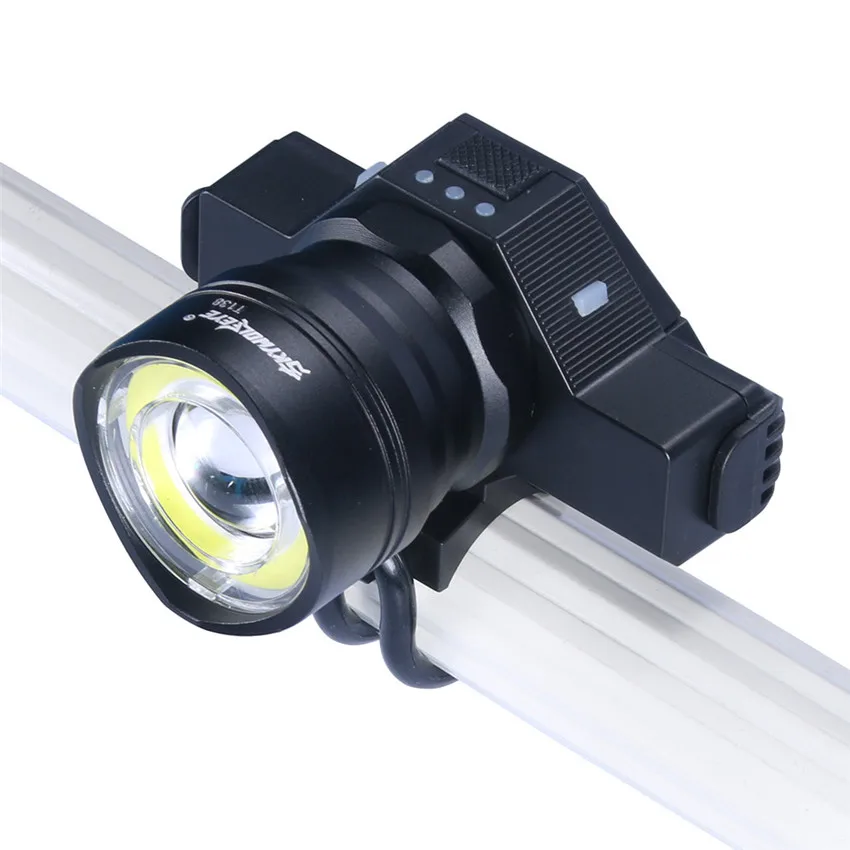 cheap Bicycle Handlebar Light Front USB Rechargeable T6 COB LED Bicycle Bike Light Front Cycling Light Head Lamp Night Riding 4A