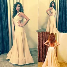 Мириам Фарес изящное ТРАПЕЦИЕВИДНОЕ ПЛАТЬЕ С v-образным вырезом без рукавов Вышивка бисером Vestidos Тюль Skyblue селебрити вечернее платье