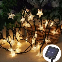 Светодиодный светильник на солнечной батарее, водонепроницаемая гирлянда, Рождественская Свадебная гирлянда, садовая лужайка, уличная декоративная подсветка