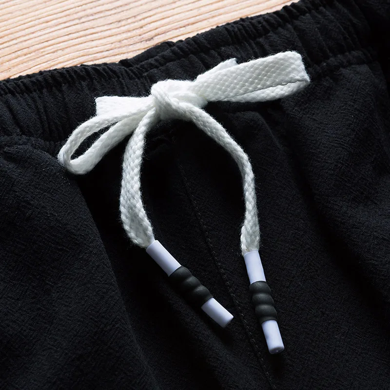 Buy 4XL 5XL 2019 New Men's harlan Shorts For Men Summer Solid Breathable Elastic Waist Casual linen Shorts Male 6 Colors