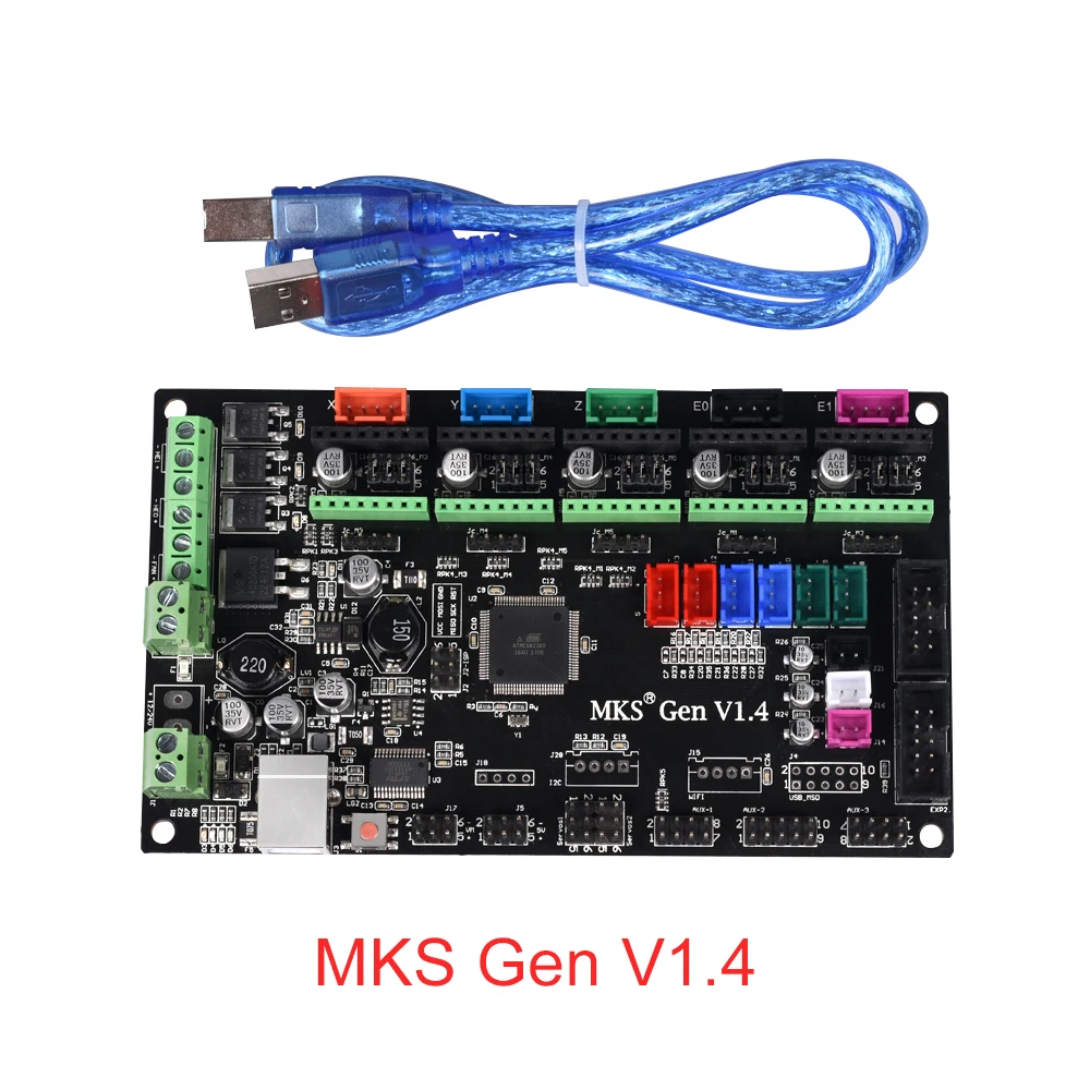 MKS Gen V1.4 плата управления Mega 2560 R3 Материнская плата RepRap Ramps1.4 совместима с a4988 Drv8825 для 3d принтера