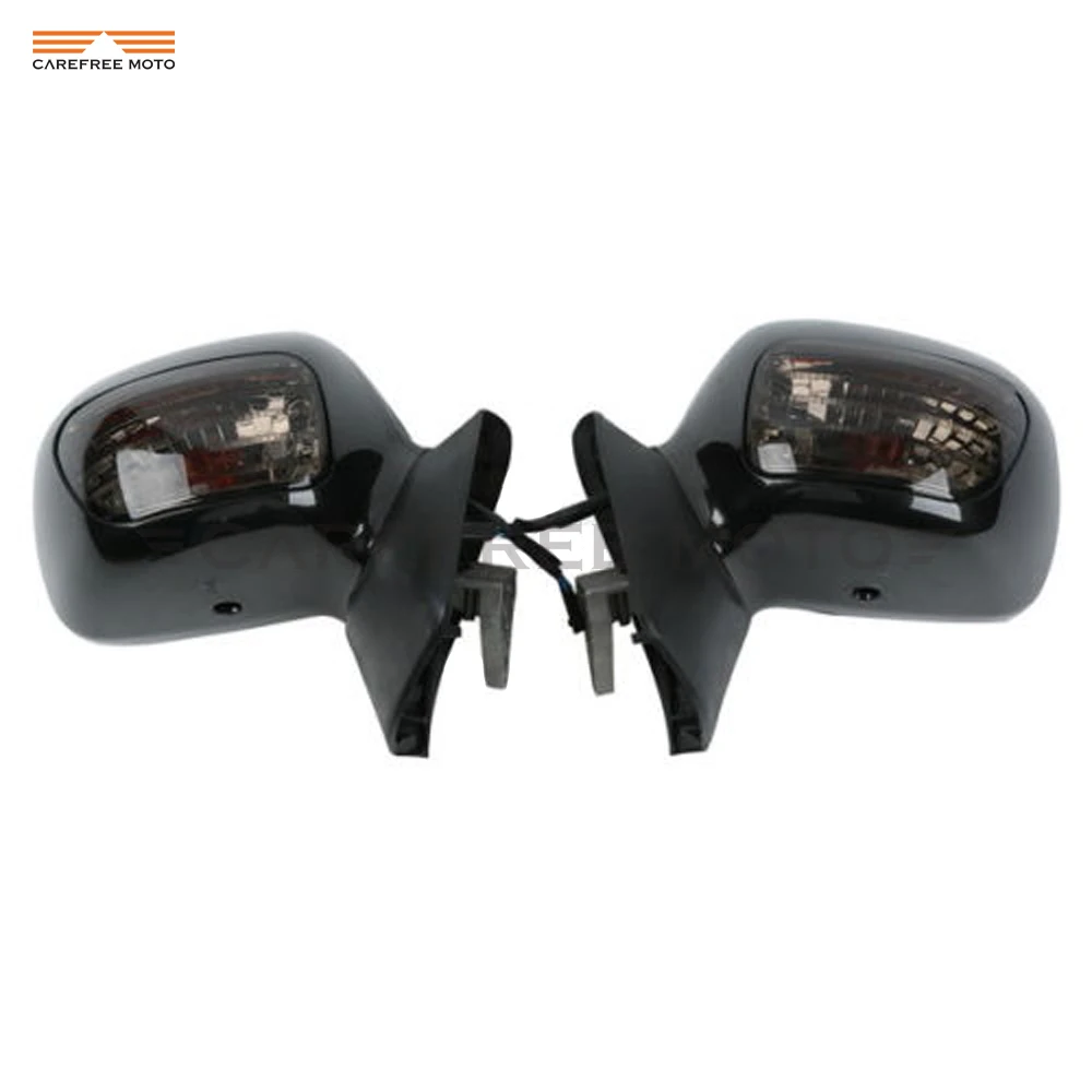 

Black Motorcycle Rear View Mirrors with Smoke Signal Light Case for Honda Goldwing GL1800 2001-2011