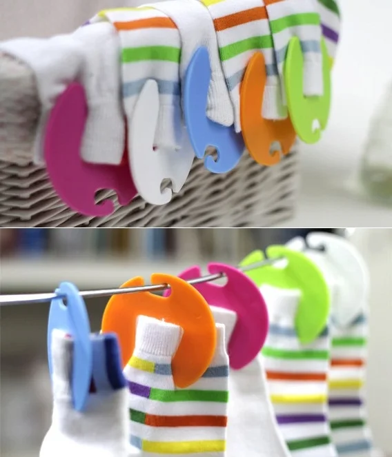 

10Pcs /lot Socks Clip Colorful Sock Organizers Sorters Holders