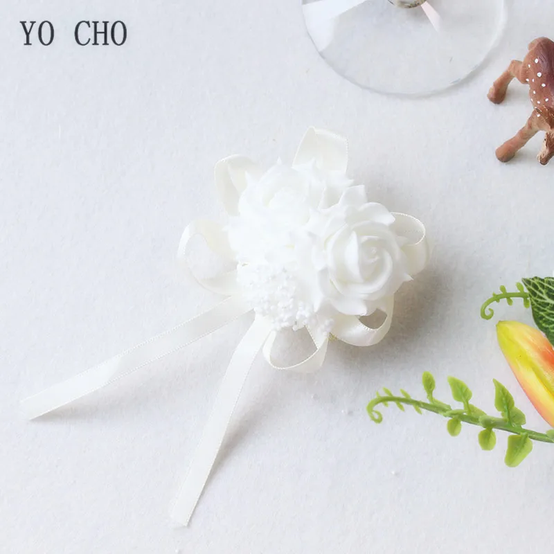 

YO CHO Creative Artificial Flowers Girl Bridesmaid Sisters Hand Flowers Bride Flowers Wrist Flowers Wedding Decoration Wholesale
