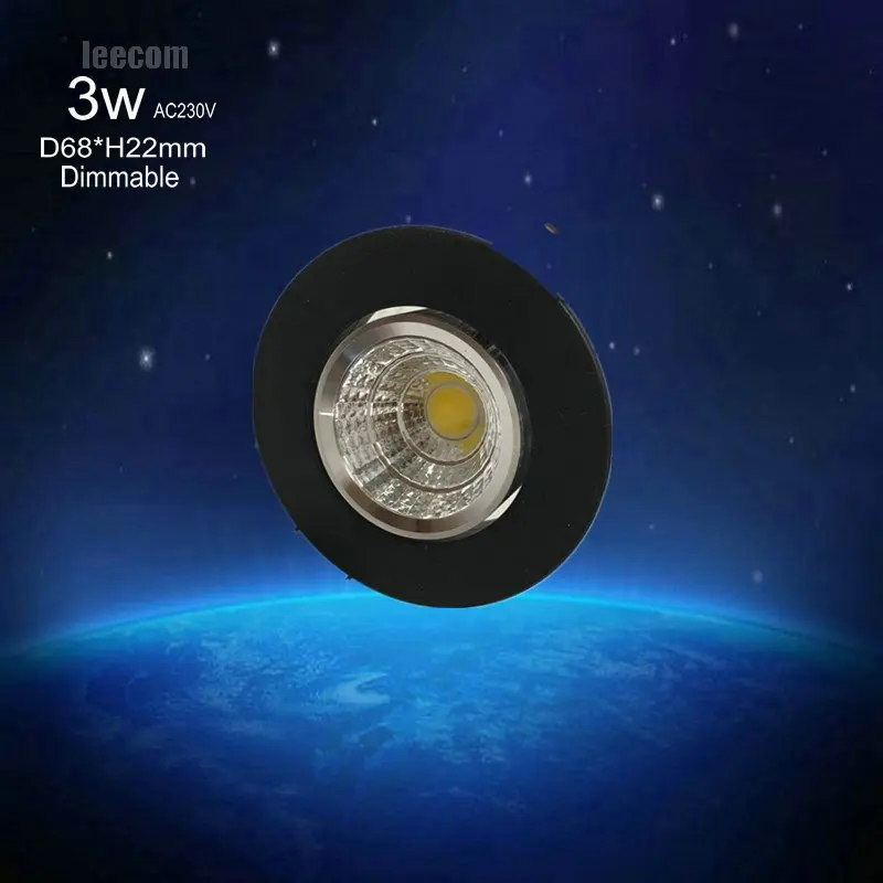 

2017 Led Spotlight Teto dimmable(0-100%) new Style 10pcs/lot 3w cob Down Light 230v Lighting,with High Brightness,free Shipping