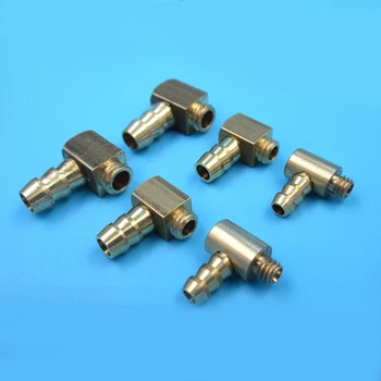 

6pcs M4 M5 M6 L-shaped Copper Fuel Nozzle Threaded Water Nipples Pickup Brass Oil Faucet for RC Nitro/Methanol Boat Parts