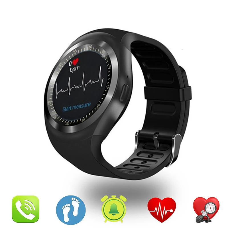 

Y1 smart watch round Bluetooth SIM card heart rate step-step exercise fitness smart wearable device for Android IOS mobile phone