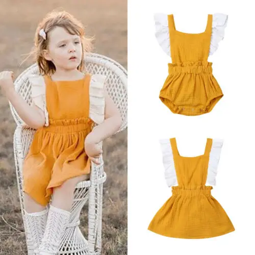 

Little Sister Baby Girl Romper Big Sister Kids Dress Matching Summer Outfits Set