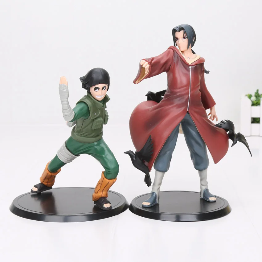 

2pcs/lot 14-19cm Anime Naruto Uchiha Itachi Rock Lee The 17th PVC Action Figure Collection Model Toy