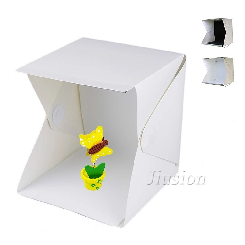 Mini Folding Photo Studio Box with White Black Background Built-in LED Panel Lightbox Softbox Light Room Tent for DSLR Camera |