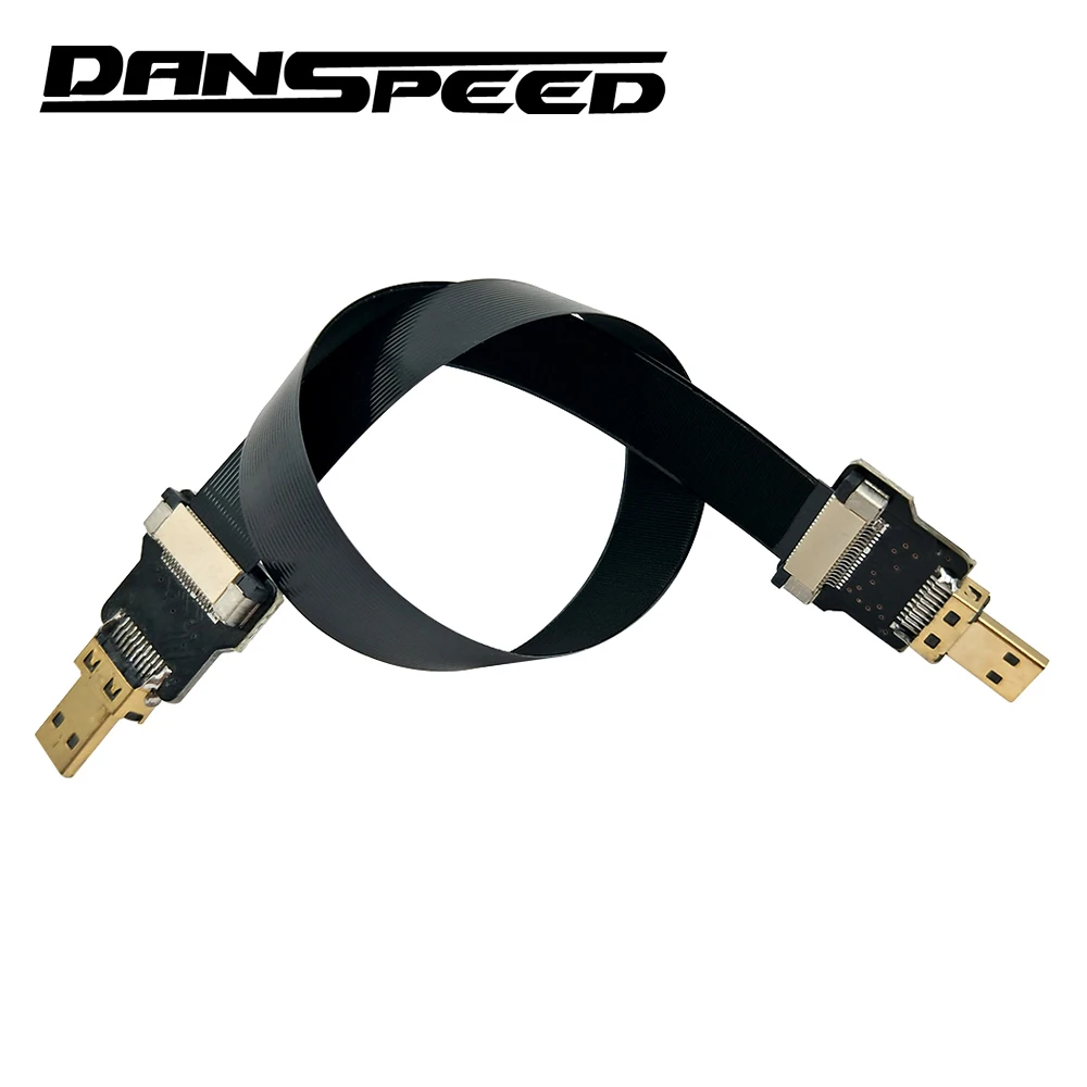 DANSPEED FPV M/M папа-папа Micro HDMI к HDMI плоский кабель Соединительный адаптер для аэрофотосъемки длина 20 см