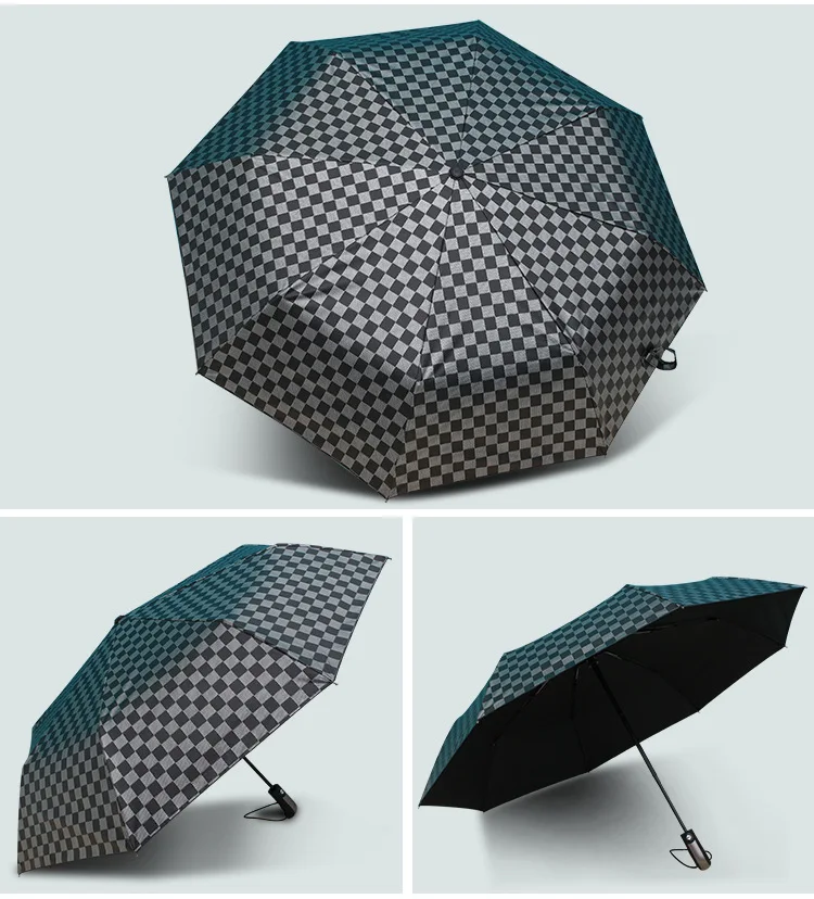 Новая мода ваза в скандинавском стиле бизнес плед стиль полностью автоматический солнечный и дождливый складной зонт