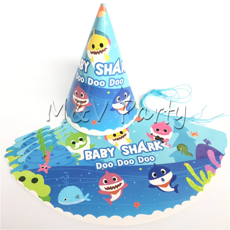 73 шт/лот синие детские акулы вечерние одноразовые столовые приборы набор