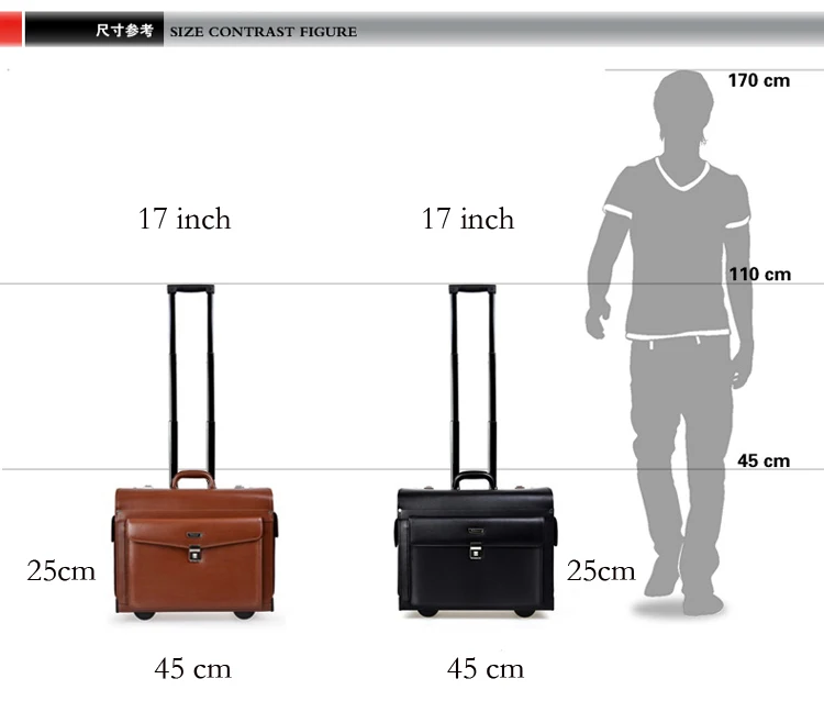 Роскошный кожаный бизнес-чемодан на колесиках, капитан, багаж на колёсиках, для женщин, Модный Дорожный чемодан, для мужчин, пансион, черный, хит