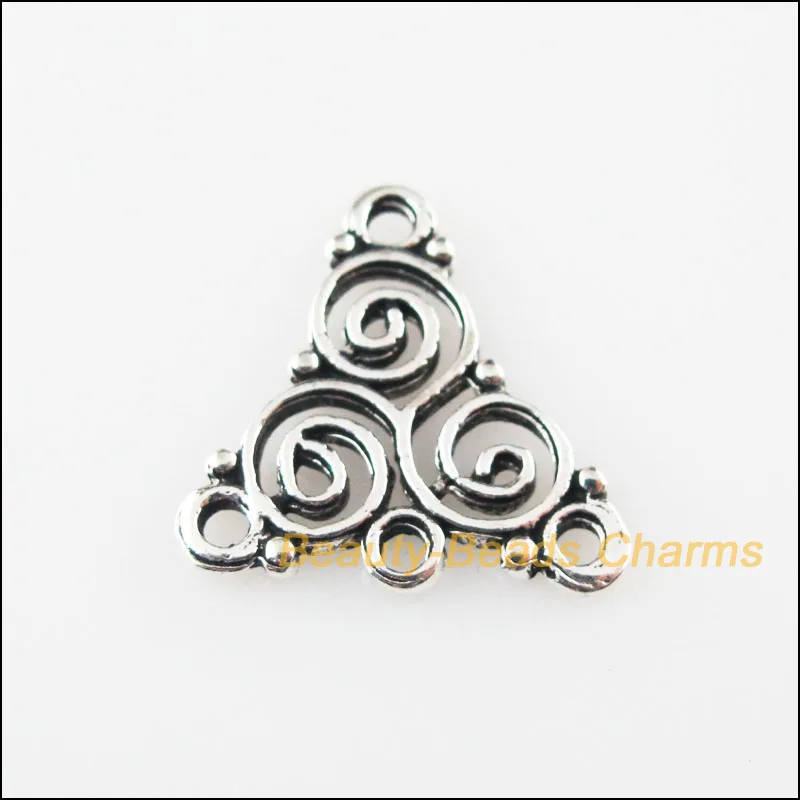 

New 12Pcs Tibetan Silver Tone Clouds Flower Charms Pendants Connectors 19mm