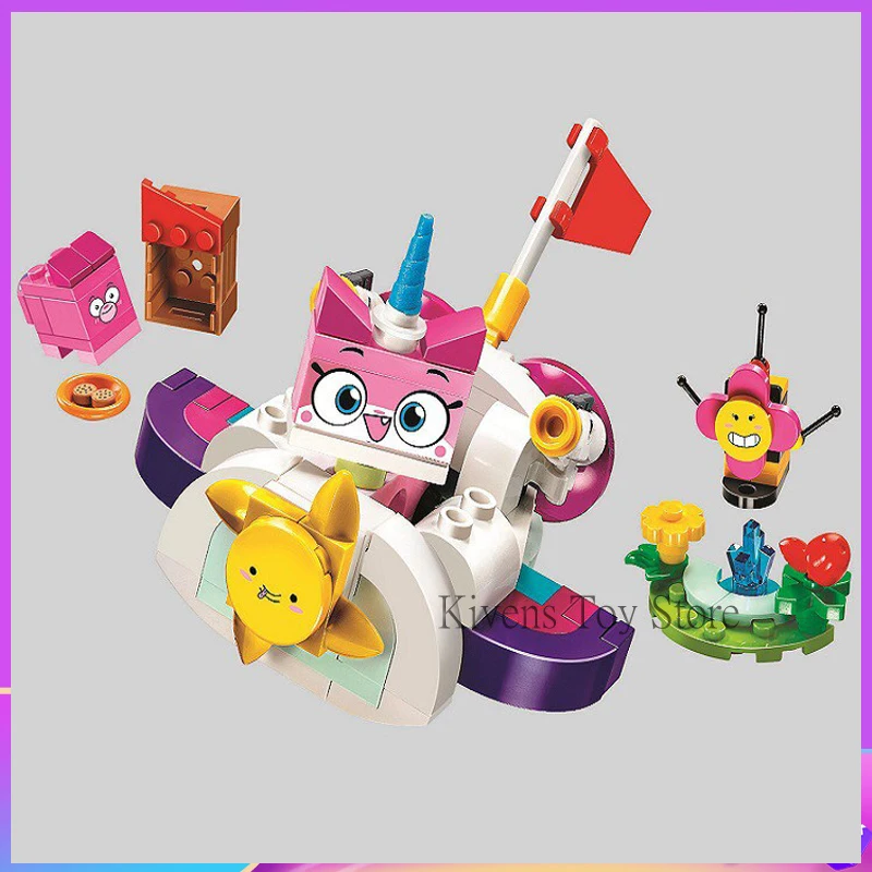

11015 41451 Movie Unikitty Cat Cloud Car Building Block Buildable Classic Unikitty Bear Brick Toy 126pcs