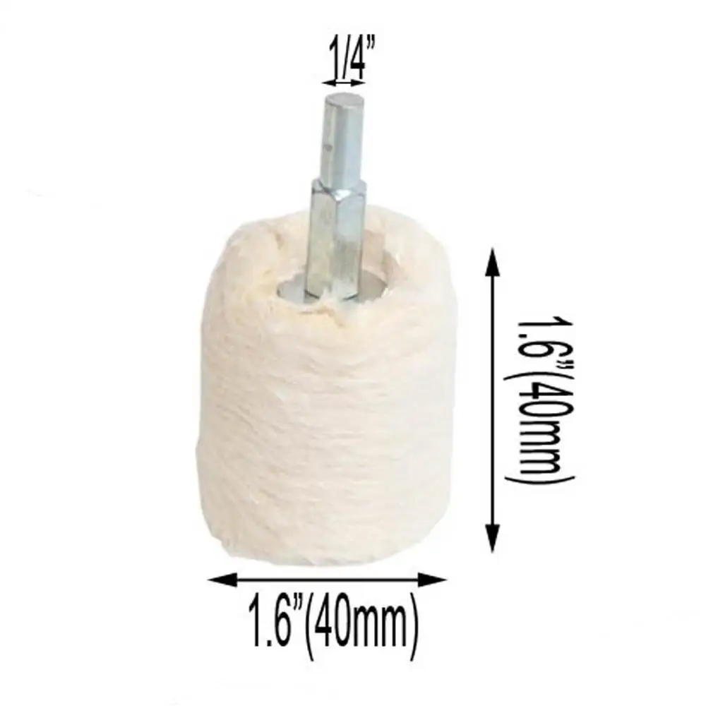 1 шт. 2 ''/3''/4 ''хлопок полированное шлифовальное колесо белый фланелет конус/колонна/гриб/Т-образный Шлифовальная головка для сверла - Цвет: Cylindrical 40mm