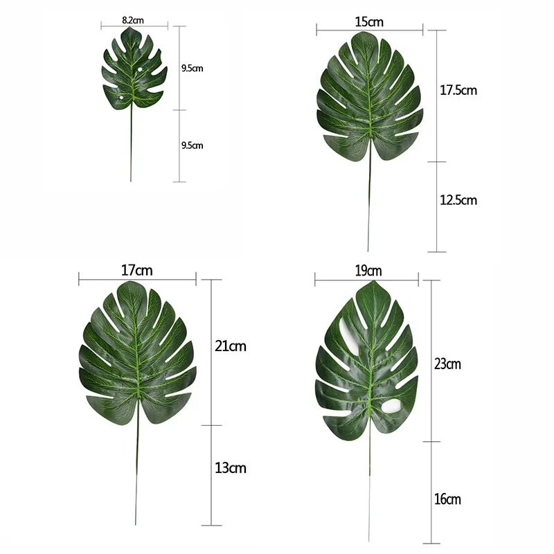 10 шт. Новые Креативные искусственные листья поддельные зеленый шелк Monstera пальмовый лист Свадебные Декоративные цветы растение Фотофон "сделай сам" гирлянда