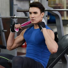 Для мужчин тела формочек Жилеты Тонкий Элегантная подвеска пояса спортивная рубашка Корректирующее белье без рукавов с круглым вырезом свитер UnderwearTops MA03