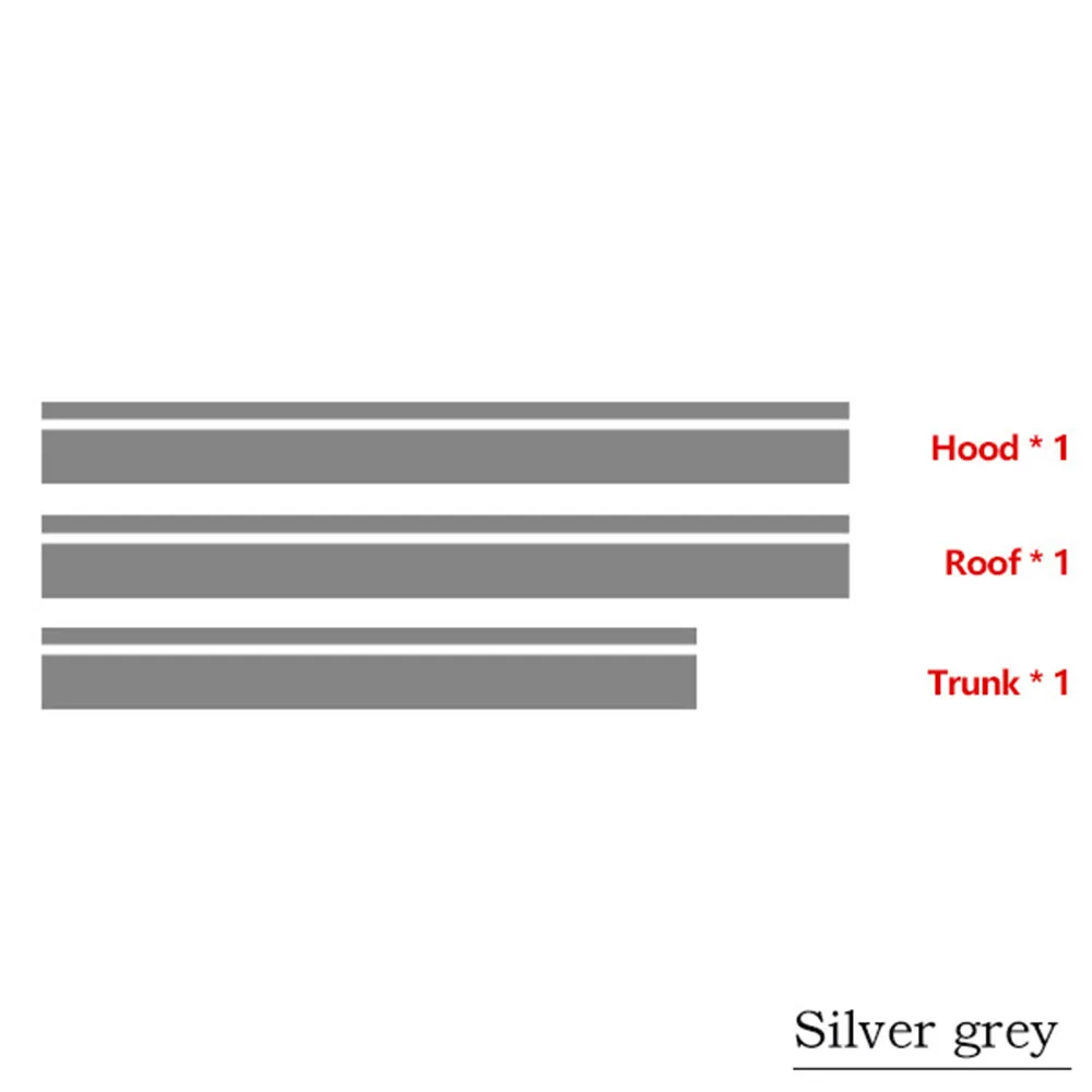 Стайлинга автомобилей капюшон Багажник на крыше двигатели для автомобиля крышки в полоску наклейка Стикеры для BMW F30 F31 F32 F34 F36 E90 E92 E46 M3 M4 аксессуары - Название цвета: Silver Grey