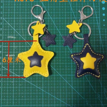 

DIY leather craft five point star design key ring hanging decoration die cutting knife mould hand punch tool template 3pcs/set