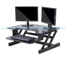 M1M EasyUp Height Adjustable Sit Stand Desk Riser Foldable Laptop Desk Stand With Keyboard Tray Notebook