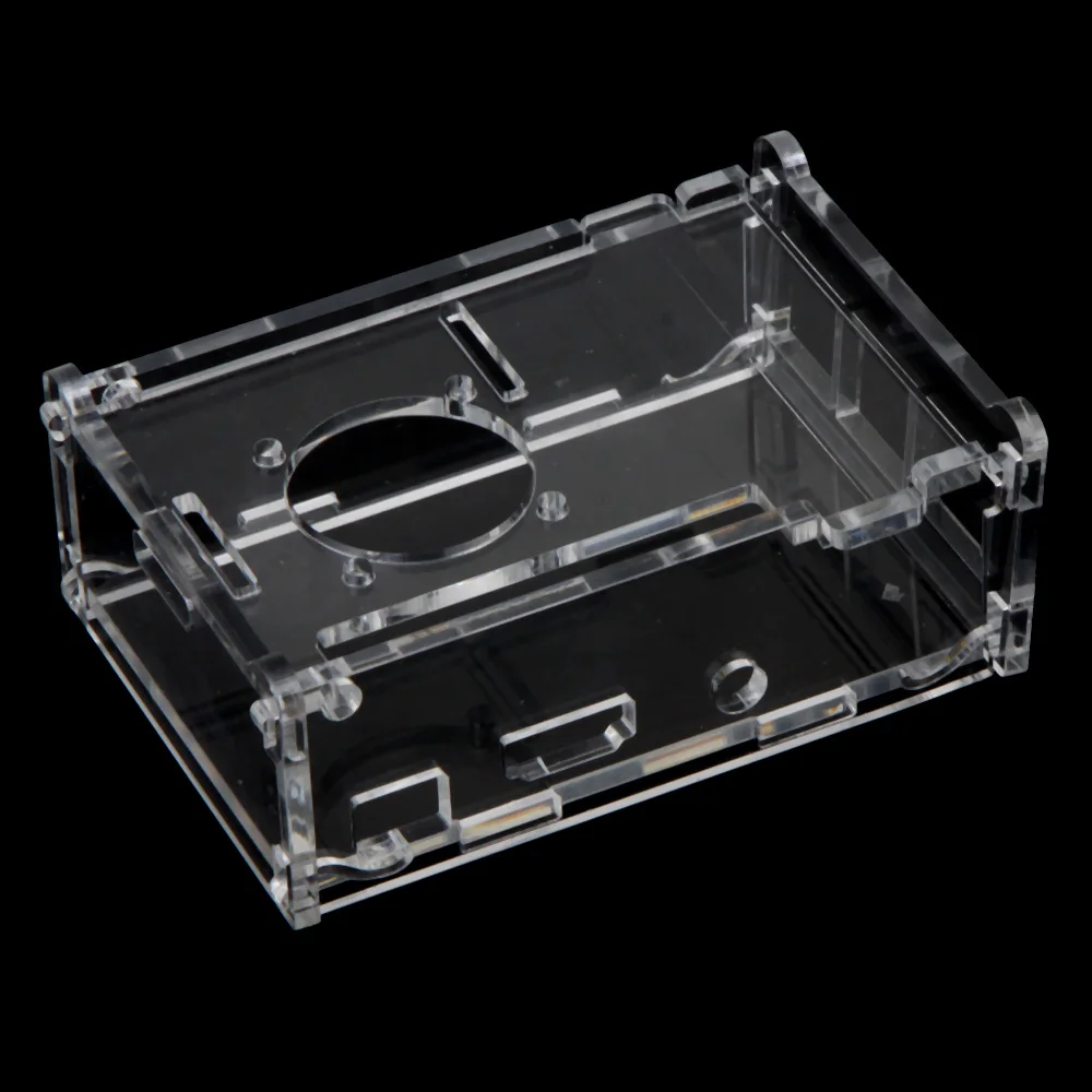 Прозрачный чехол прозрачный корпус коробка для Raspberry Pi 2 Модель B + Поддержка вентилятор Установка