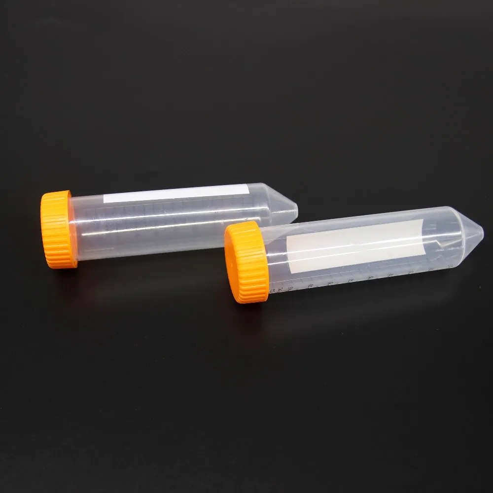 25Pcs Conical Centrifuge Tube 50ml Plastic Screw Cap Cusp Bottom Test Tubes