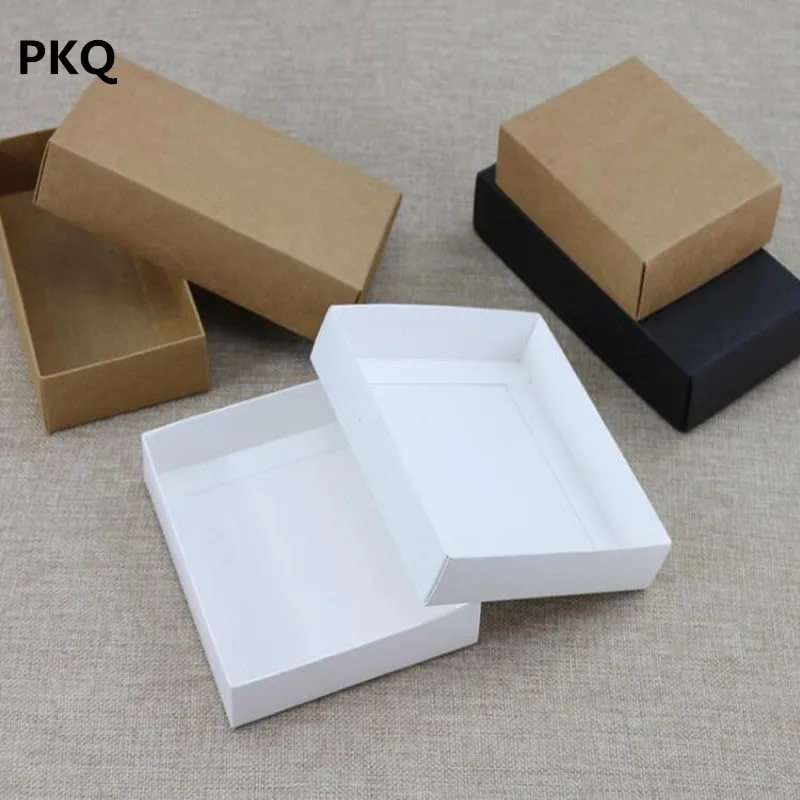 

50pcs Kraft Paper Box for Packaging Small Gift Box with lid Present/Soap/Candy Box Wedding Party Boxes (MOQ 500pcs print logo)