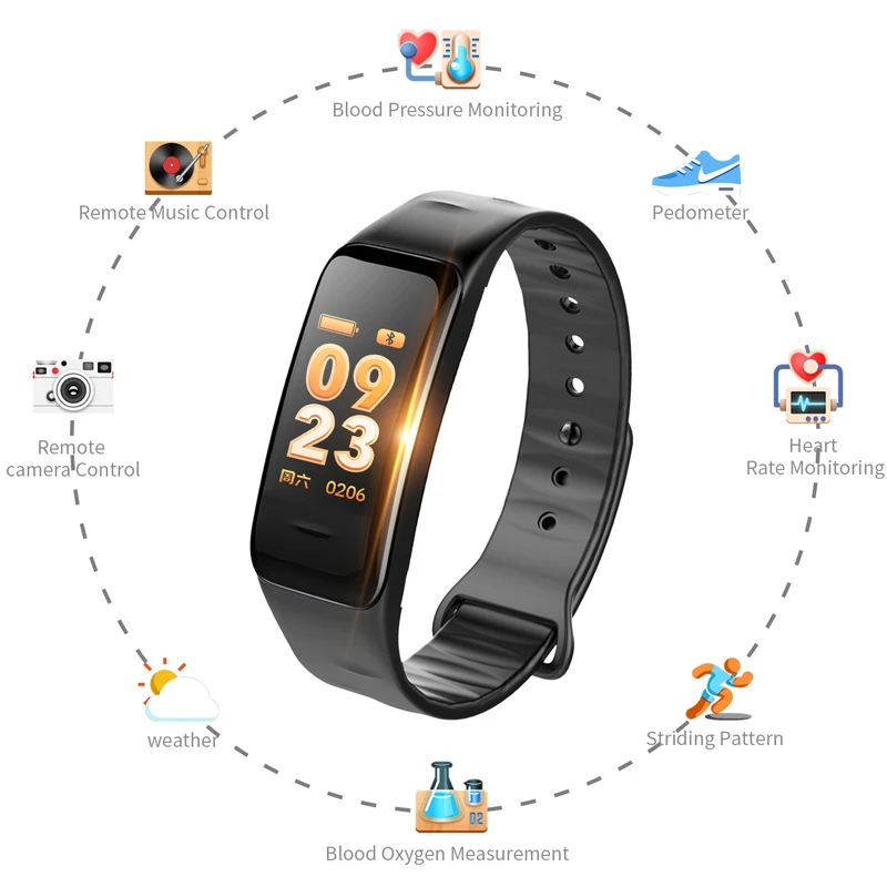 

BANGWEI Smart Bracelet Fitness Tracker Heart rate blood pressure Monitor Bluetooth Smart Wristband Watch Men LED Clock Pedometer