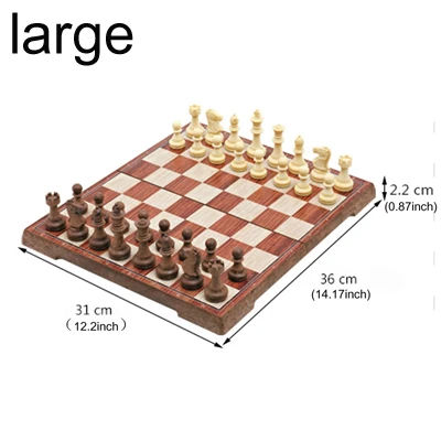 Высокое качество магнитные шахматы большой высококачественный Имитация красного дерева шахматы деревянные шахматы игрушки WPC Ударопрочный пластиковый материал настольная игра - Цвет: Large