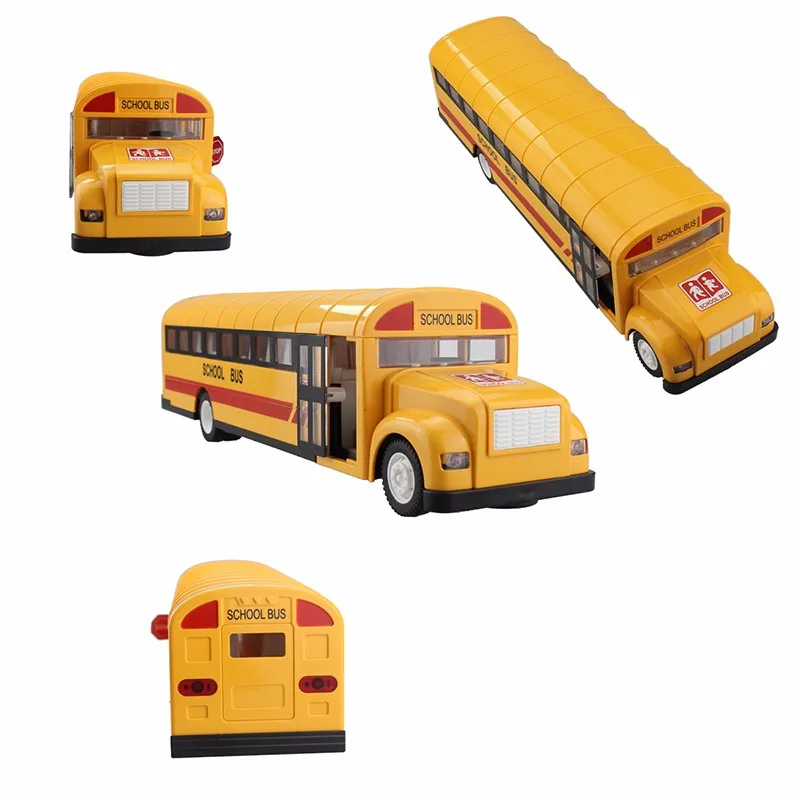 RC Car School Bus 2.4G Remote Control Buses Opening Door One Key Starting  Transporter Vehicle Hobby Toys with Sound&Light