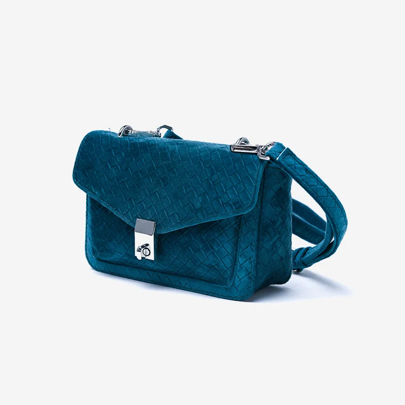 

Velvet BagThe European And American Fashion Small Package Pure Color Lock One Shoulder Inclined Shoulder Women2018Messenger Bag