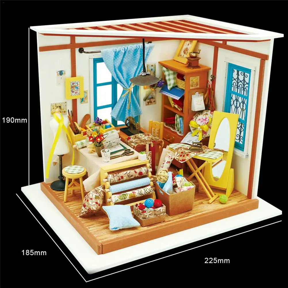 DIY Small Doll House Tailor's Shop Educational Assembled Model Lifelike Handmade Miniature Dollhouses Kit Toys DIY Small Doll House Tailor's Shop Educational Assembled Model Lifelike Handmade Miniature Dollhouses Kit Toys