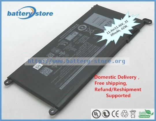 Оригинальный аккумулятор WDXOR 3CRH3 42 Вт для Dell Inspiron 5567 5378 7570 5565 бесплатная