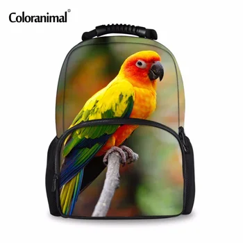 

Coloranimal Parrot Star Wolf Peacock Casual Bagpacks Student School Bookbags 3D Animal Print Teenager Girls Customized Backpack