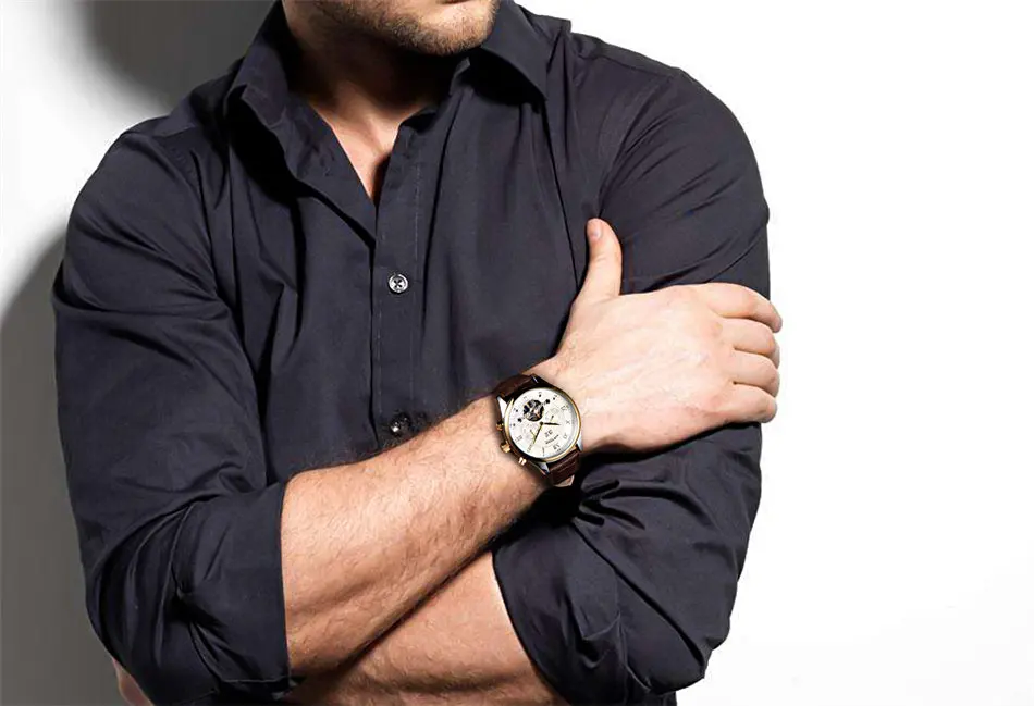 BINSSAW мужские Брендовые Часы с турбийоном из натуральной кожи, мужские автоматические наручные часы, автоматические механические Спортивные часы, мужские часы
