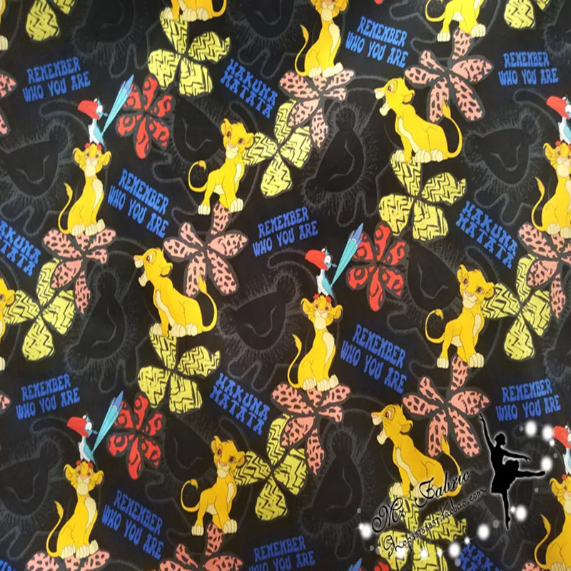 

Good Wide 145cm Cartoon Fabric Poplin Cotton Fabric Lion King Printed Fabric Quilting Patchwork Diy Sewing Children Clothing