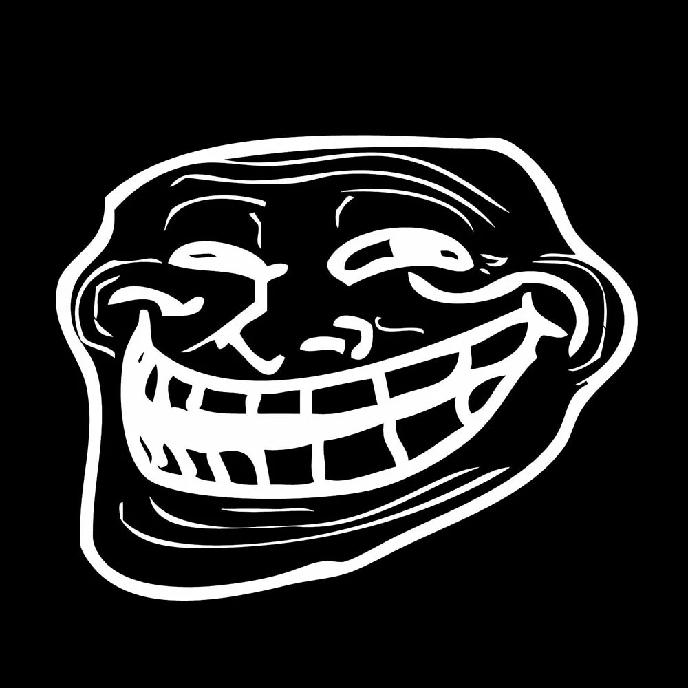 Troll face mold design, car window bumper, motorcycle accessories  decoration, vinyl waterproof car sticker - AliExpress, image size:1000x1000
