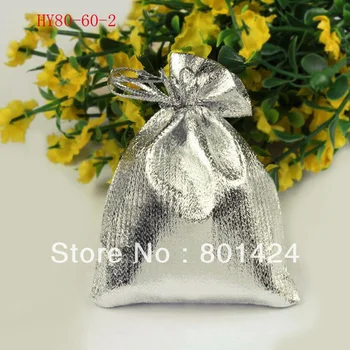 

(50 pieces/lot) 7x9cm gold silver glitter Velvet Drawstring Pouch Bag Christmas Wedding Gift Bag 80-60