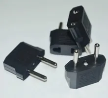 2PC 5A EU Adapter Plug USA to Euro Europe Wall Power Charge Outlet Sockets US 2 Flat Pin to EU 2 Round Pin Plug Socket Adapter