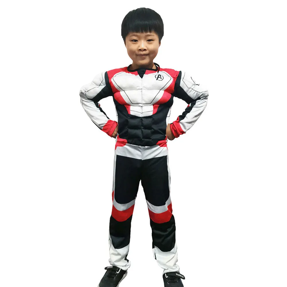 Boys Muscle Avengers Endgame Quantum Realm Costume Kids Superhero Party Cosplay Halloween Carnival Superman Costumes for Child
