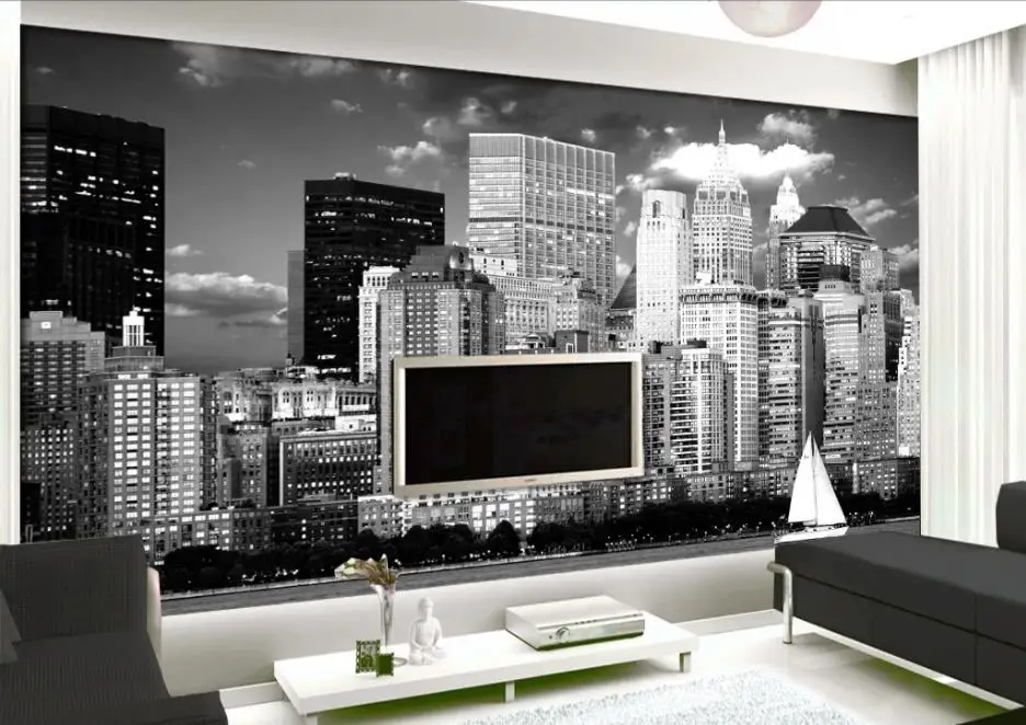 modern living room wallpapers Metropolis background high rise New York black and white art photography background wall modern living room wallpapers Metropolis background high rise New York black and white art photography background wall