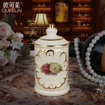 

fashion gold ceramic living room hotel KTV toothpick holder toothpick box Home Furnishing housewarming gifts decoration