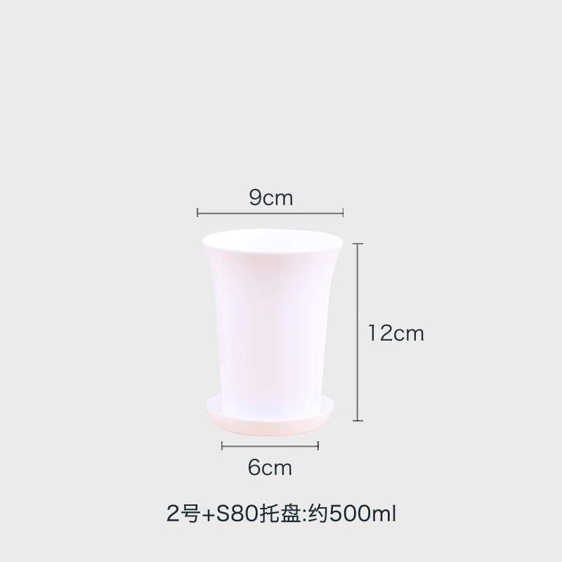 Белая высокая трубка Нефритовая роса маленький цветочный горшок Большой Пластиковый черный круглый утолщенный - Цвет: 14 sets