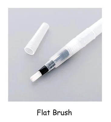 EZONE кисть для краски воды большая емкость авторучка водорастворимые цветные свинцовые чернила ручка краска для рисования художественная поставка - Цвет: Flat Brush